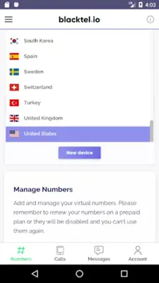 Blacktel android App screenshot 0